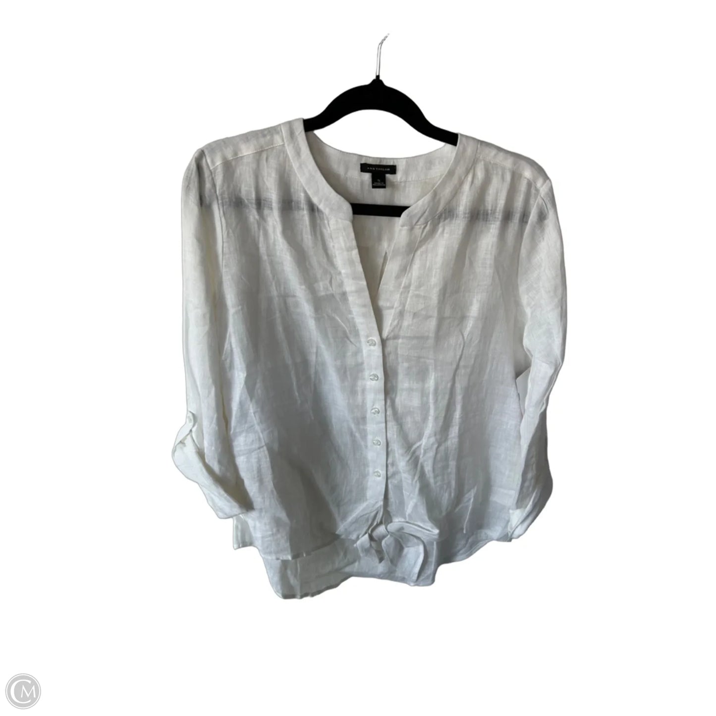 Blouse 3/4 Sleeve By Ann Taylor In White, Size: S