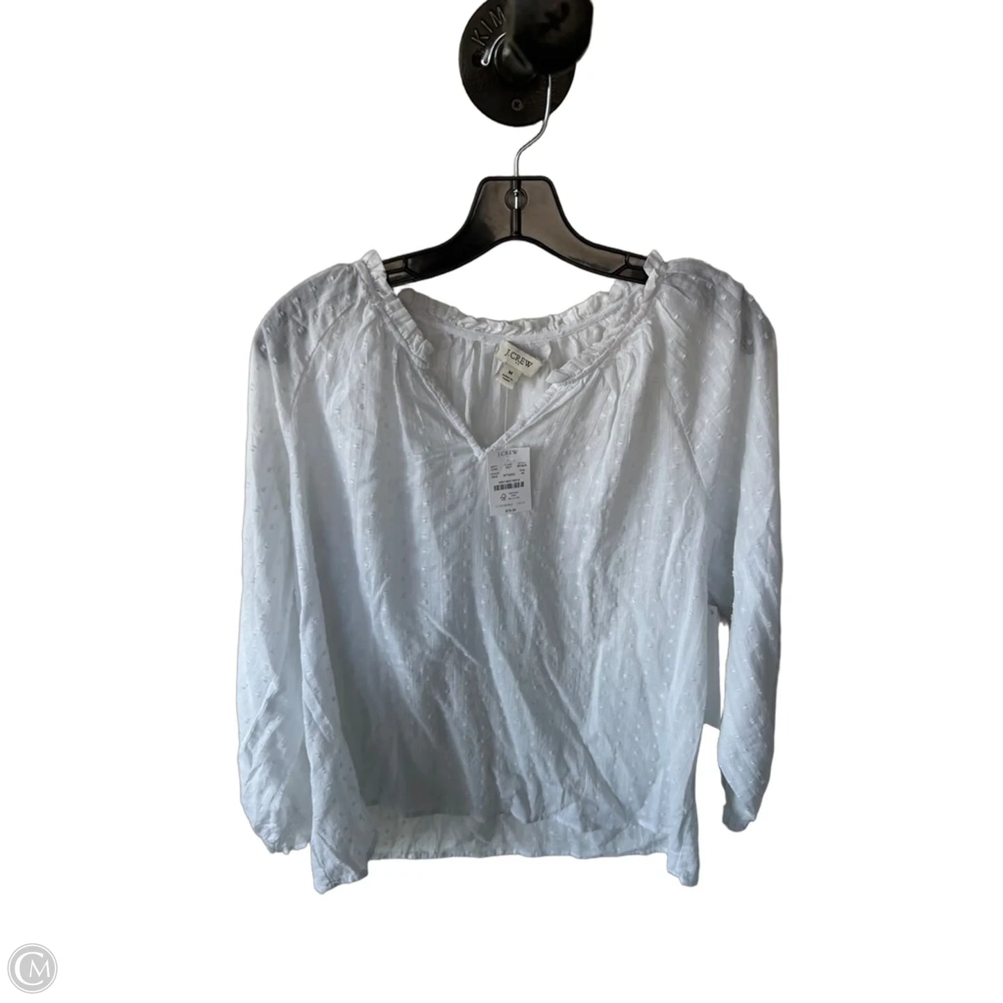 Blouse 3/4 Sleeve By J. Crew In White, Size: M