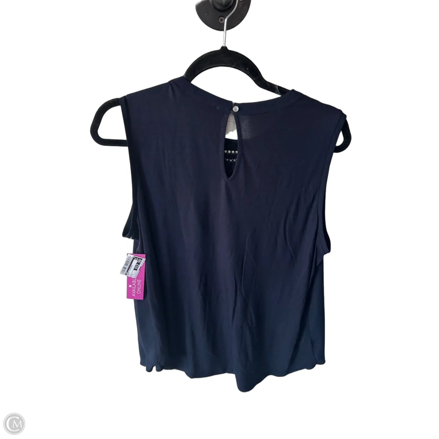 Blouse Sleeveless By Loft In Navy, Size: L