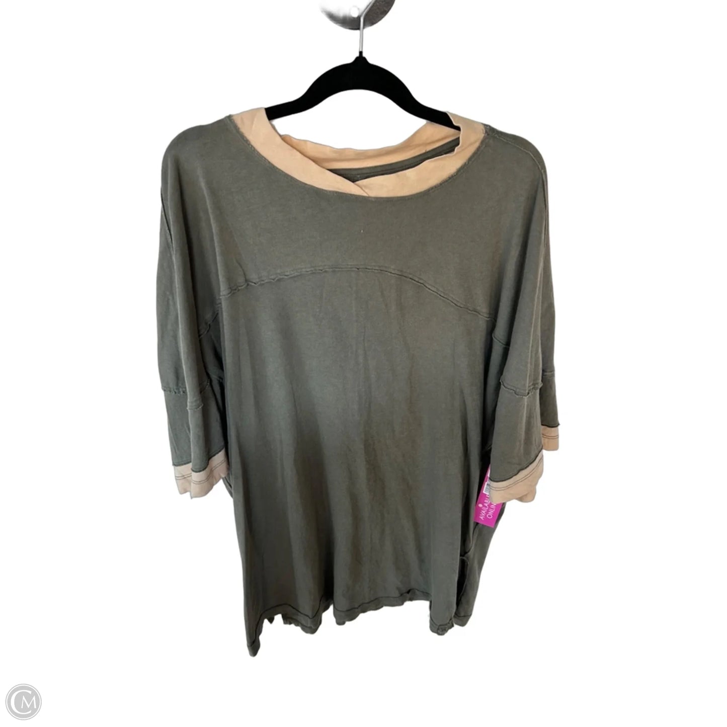 Top Short Sleeve By We The Free In Green & Tan, Size: M