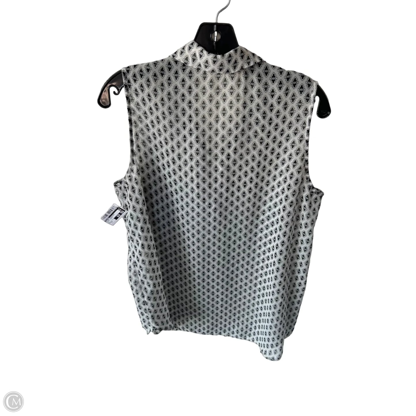 Blouse Sleeveless By Pleione In Black & White, Size: Xl
