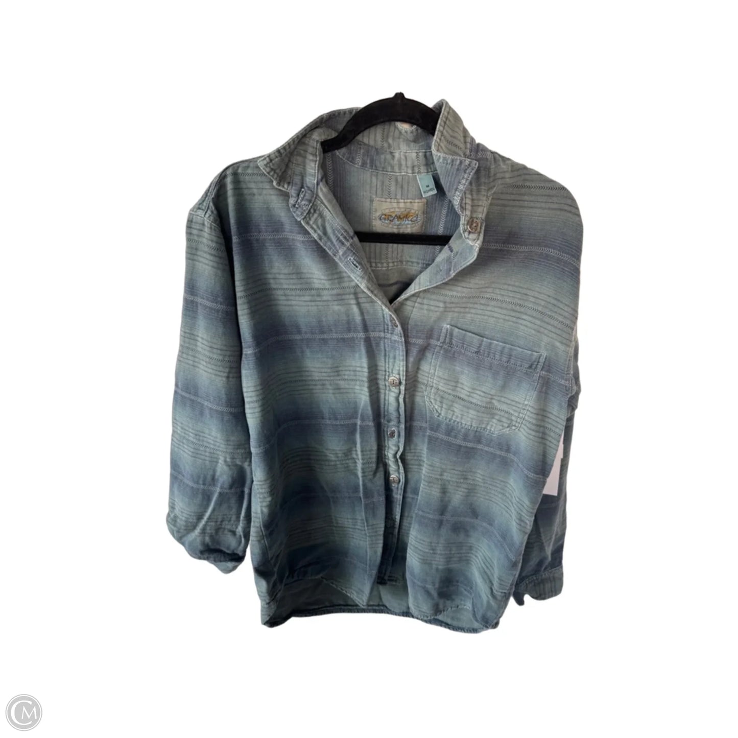 Jacket Shirt By Clothes Mentor In Blue & Green, Size: M