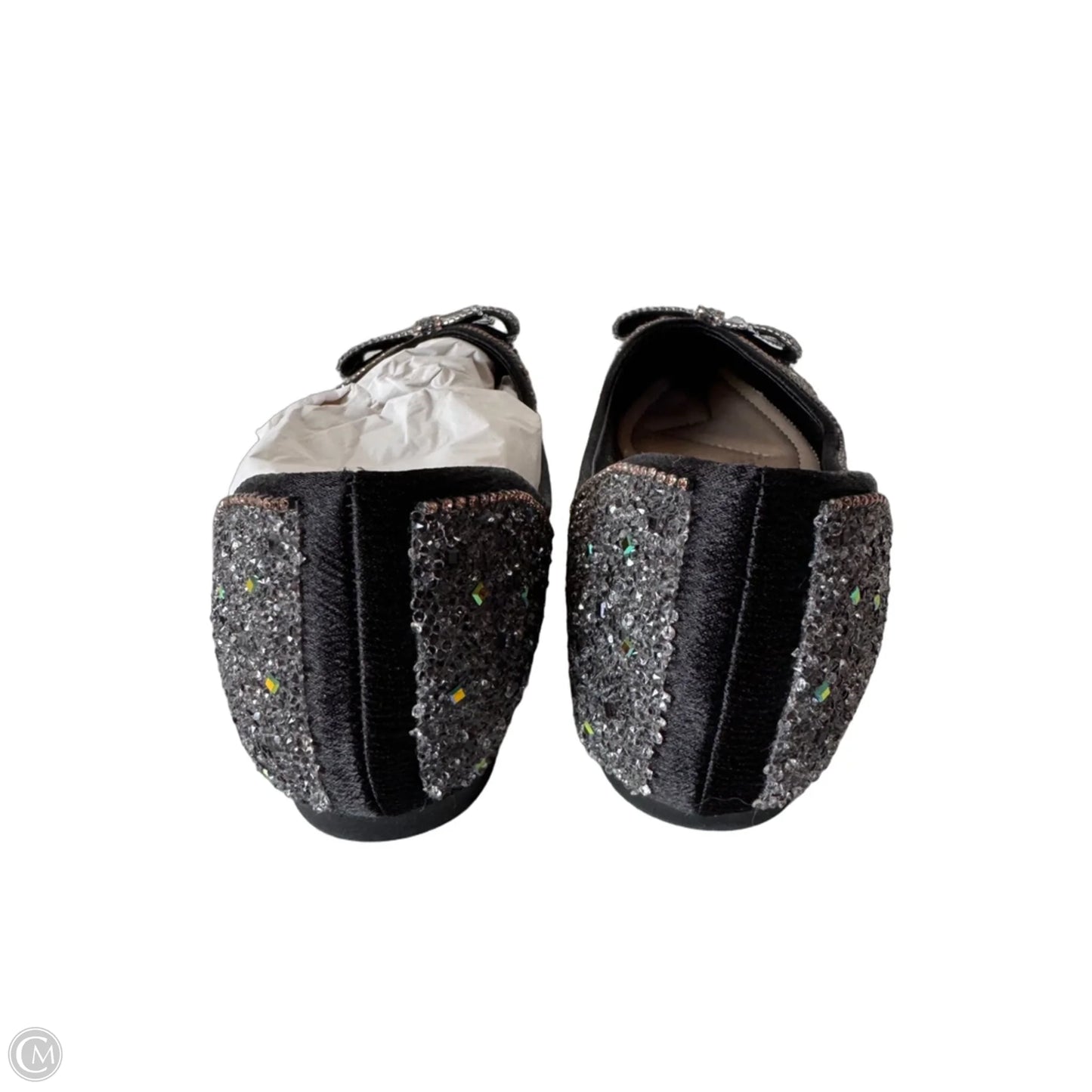 Shoes Flats By Clothes Mentor In Black & Gold, Size: 8.5
