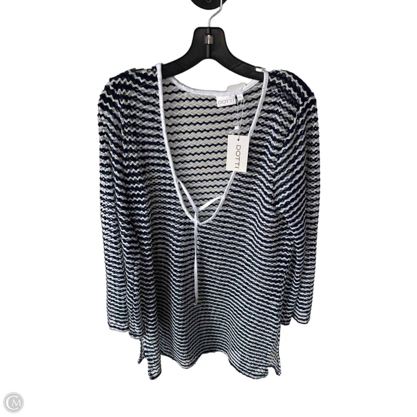 Swimwear Cover-up By Clothes Mentor In Blue & White, Size: L