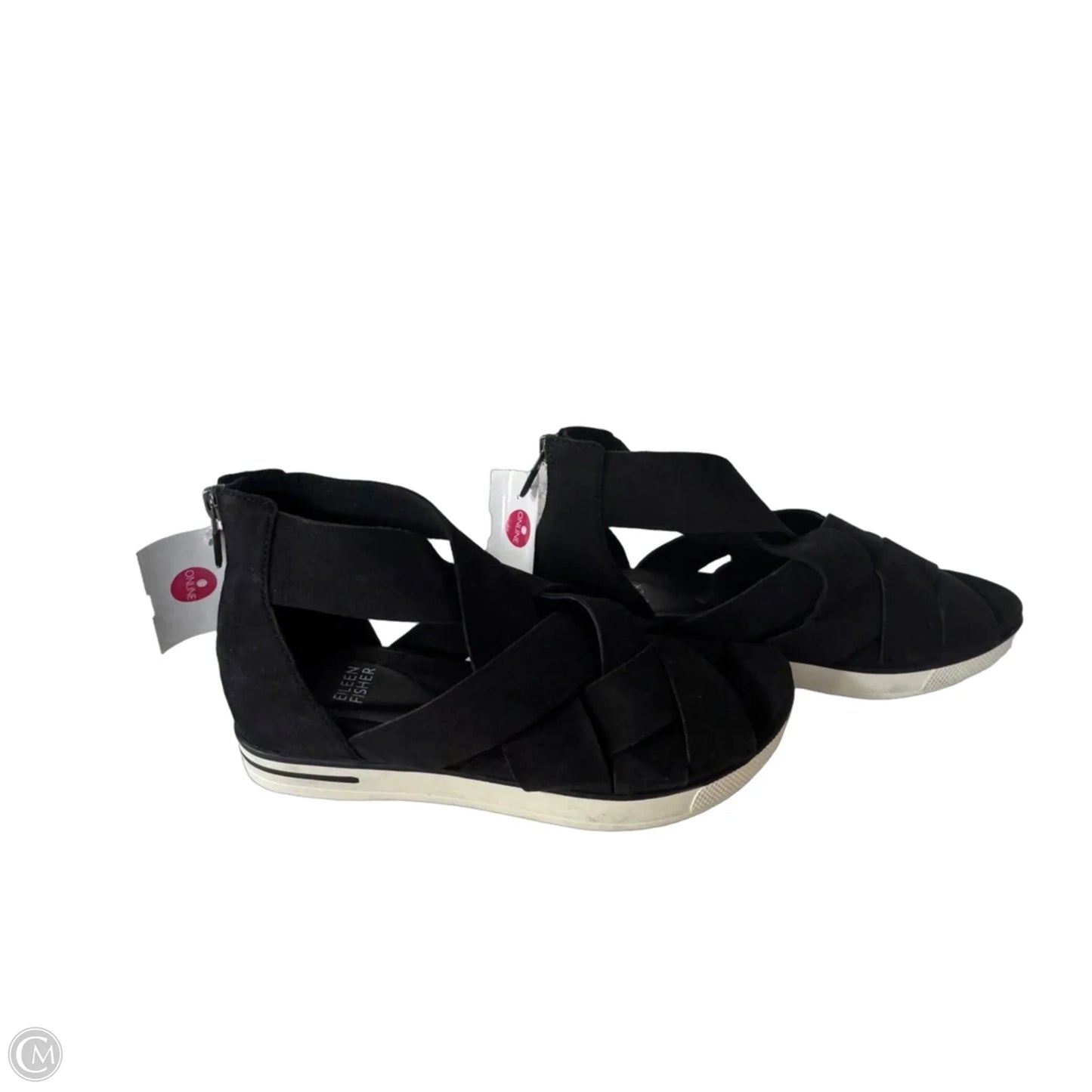 Sandals Flats By Eileen Fisher In Black, Size: 7.5