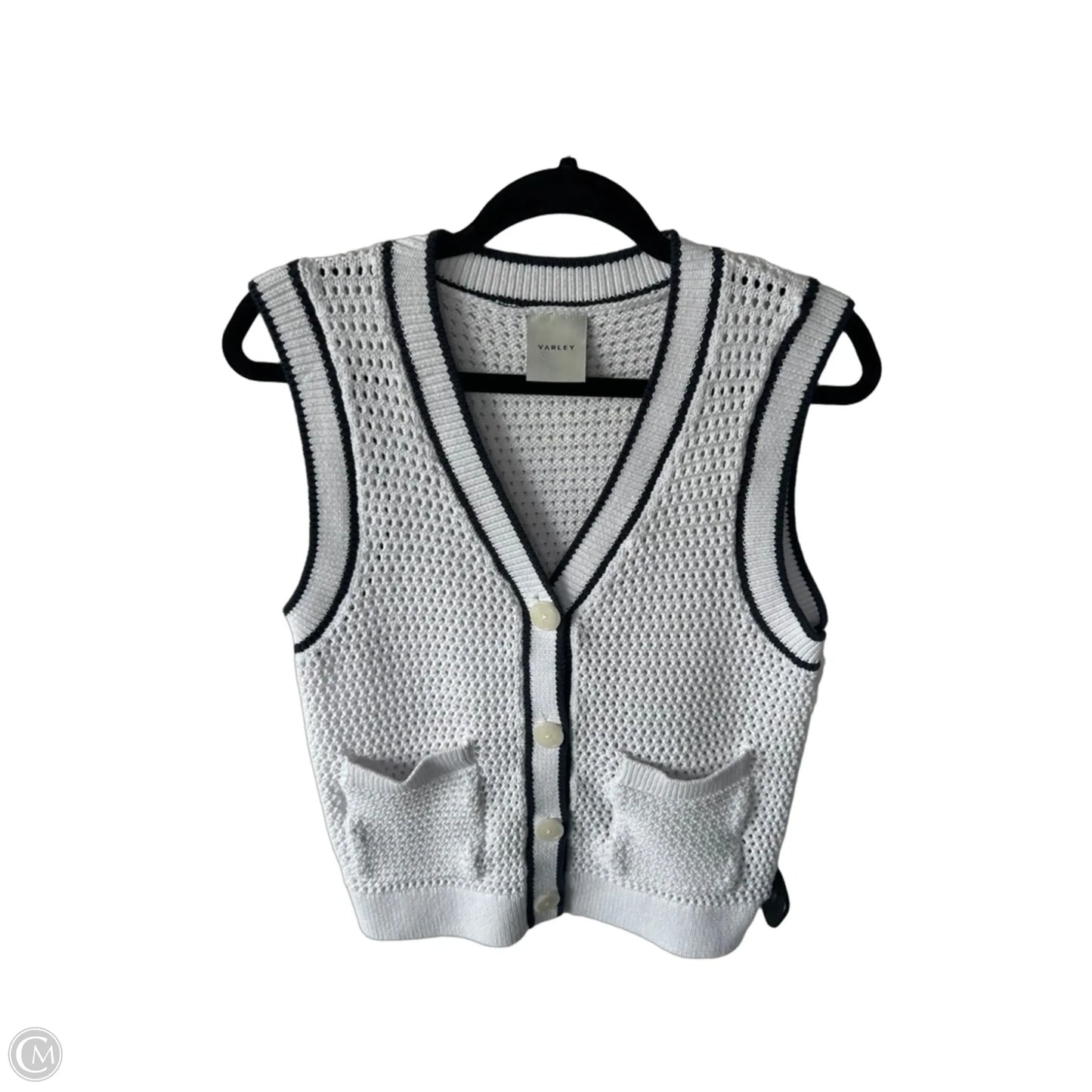 Vest Sweater By Varley In Blue & White, Size: M