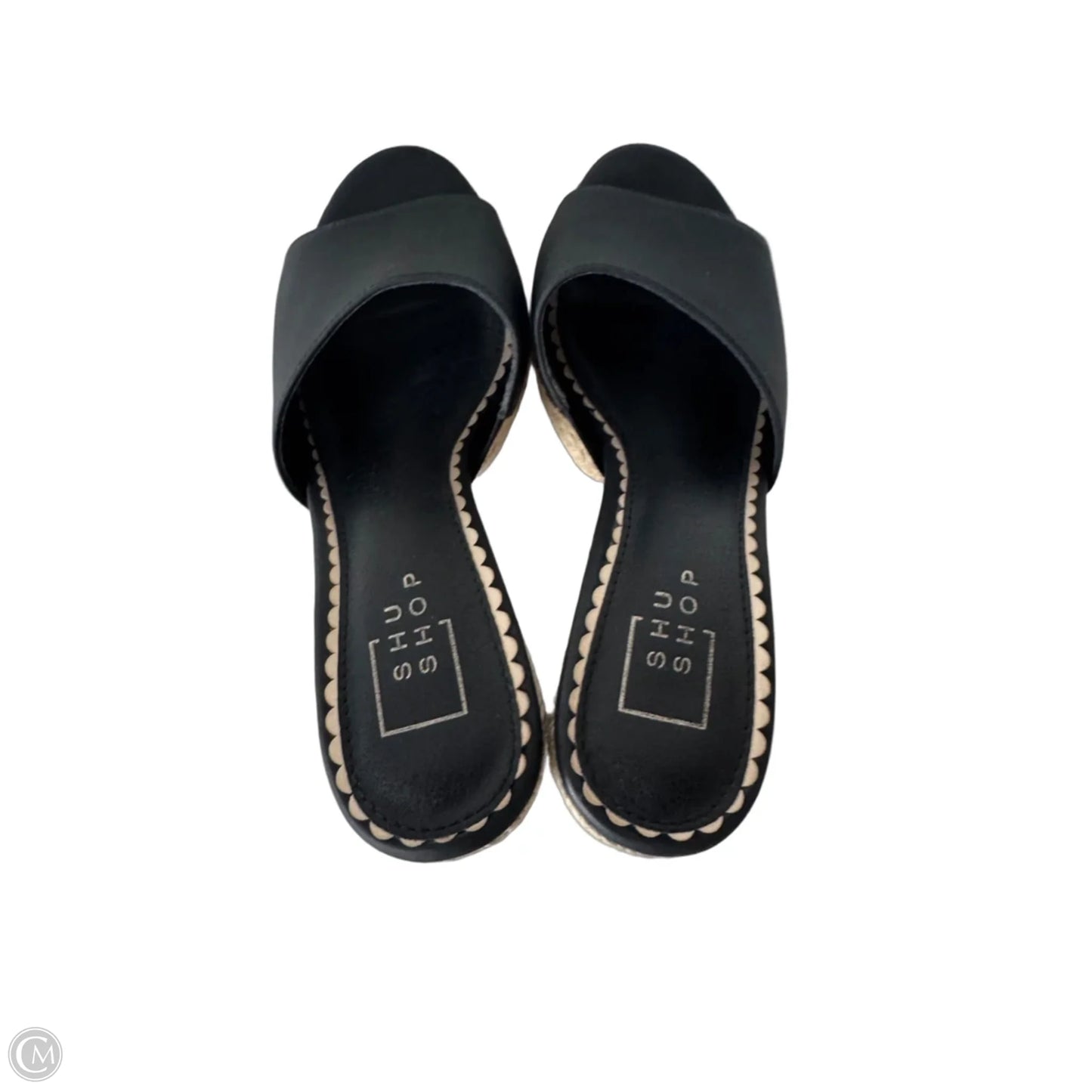 Sandals Heels Block By Shu Shop In Black & Cream, Size: 8