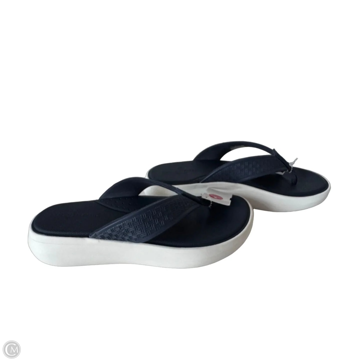 Sandals Flip Flops By Clarks In Blue & White, Size: 10
