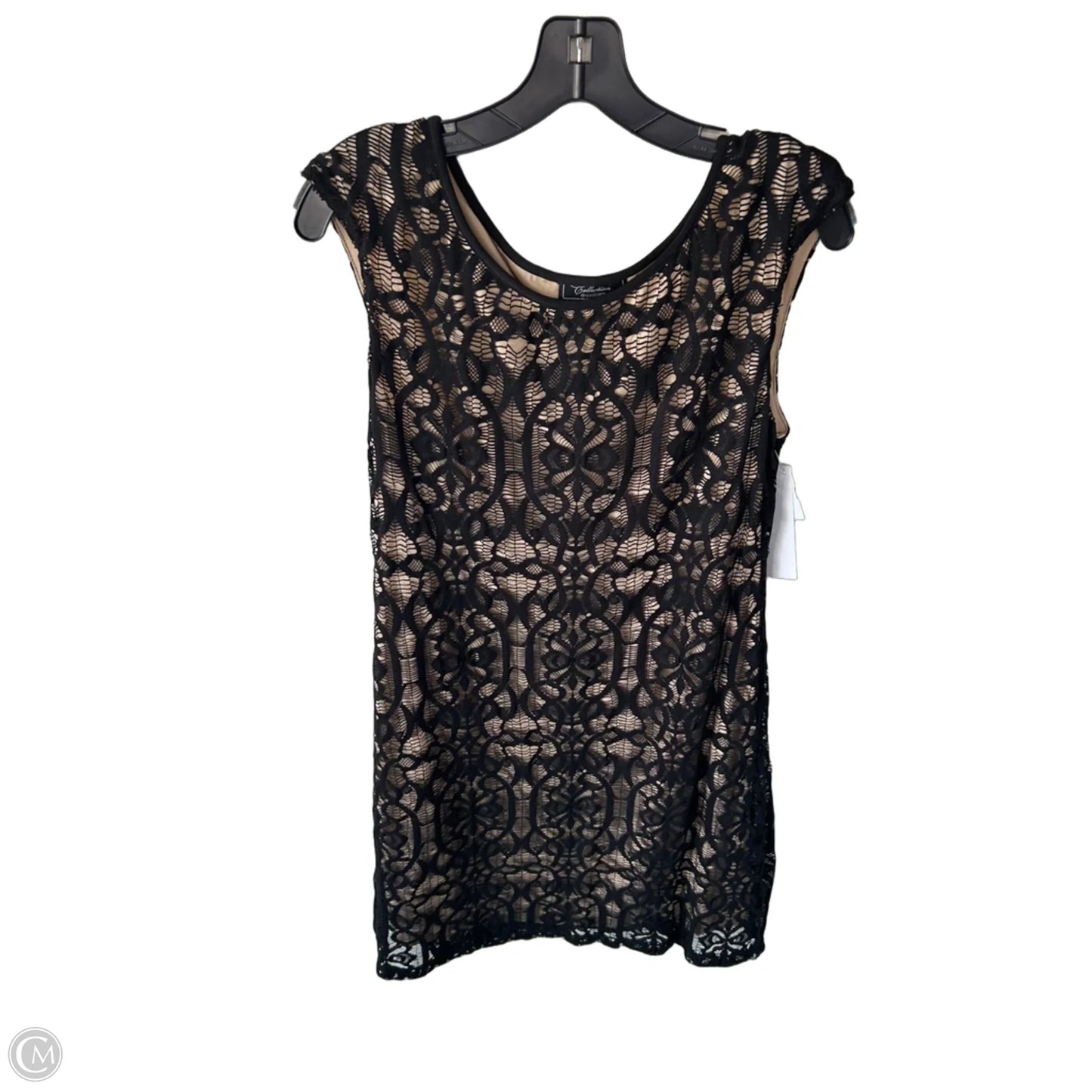 Dress Party Midi By Dressbarn In Black & Tan, Size: L
