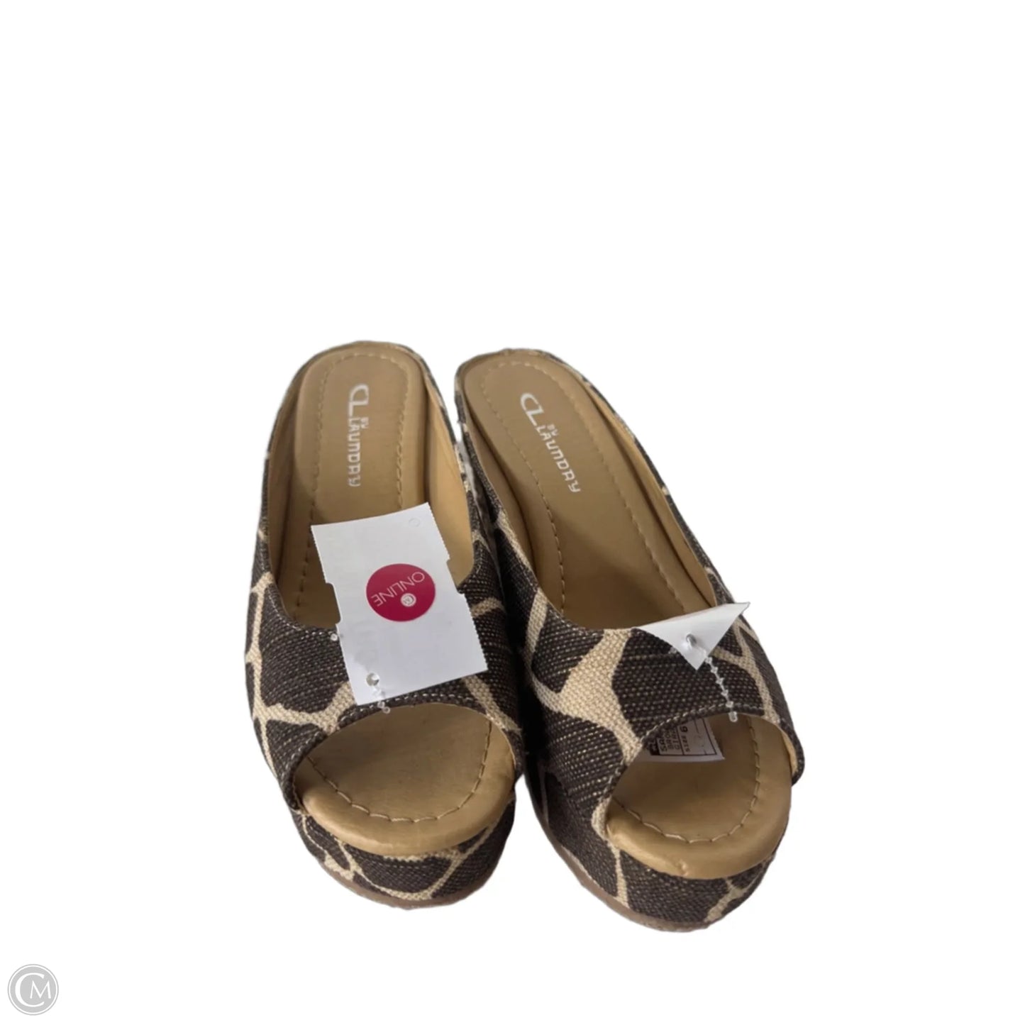 Sandals Heels Wedge By Cl By Chinese Laundry In Brown & Cream, Size: 6.5