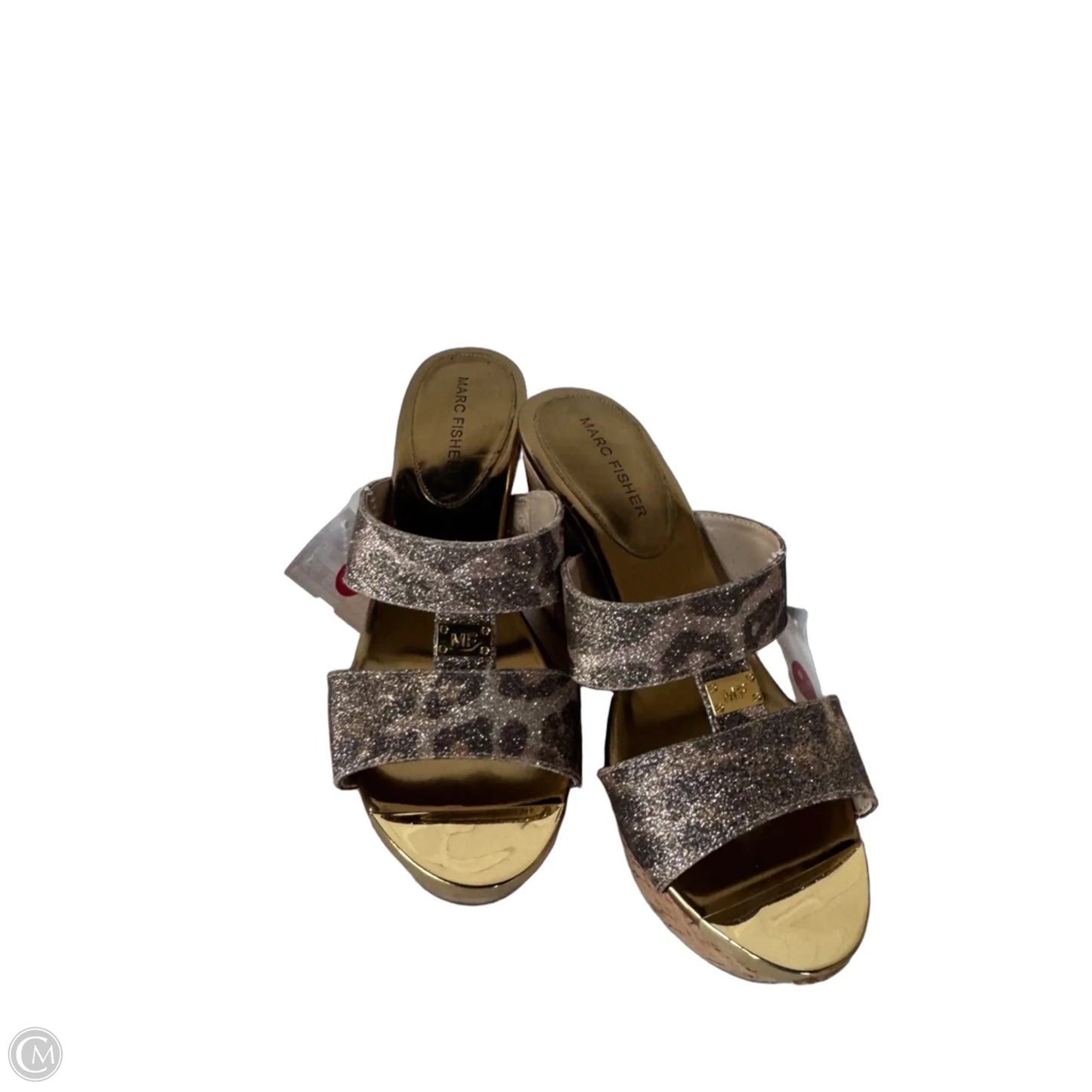 Sandals Heels Wedge By Marc Fisher In Animal Print, Size: 6.5