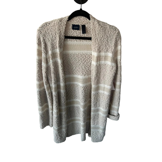 Sweater Cardigan By Daytrip In Tan & White, Size: M