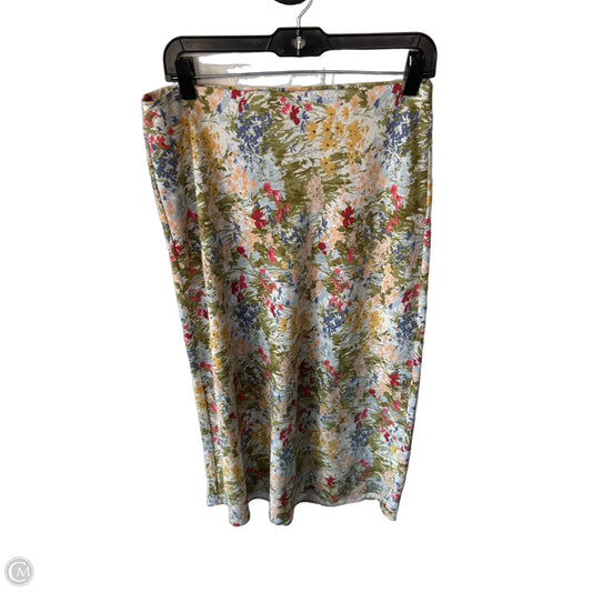 Skirt Midi By Rachel Zoe In Green & Yellow, Size: 8