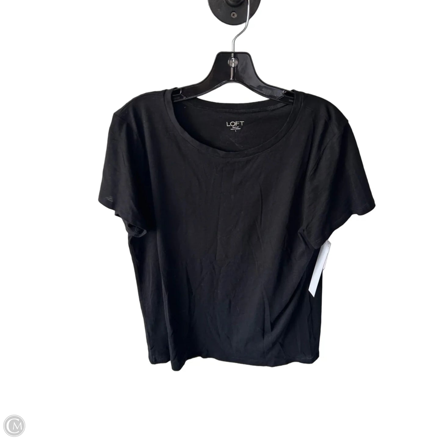 Top Short Sleeve Basic By Loft In Black, Size: L