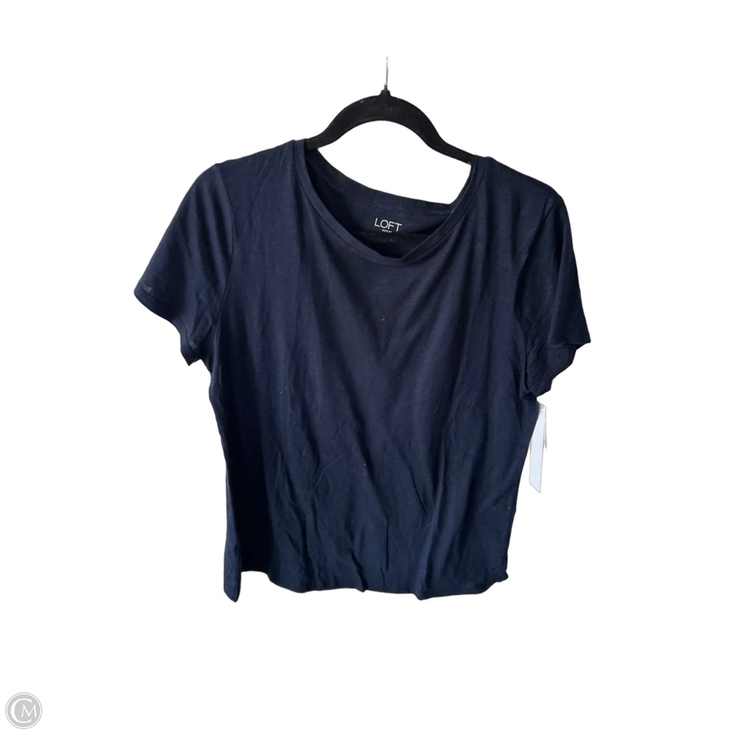 Top Short Sleeve Basic By Loft In Navy, Size: L