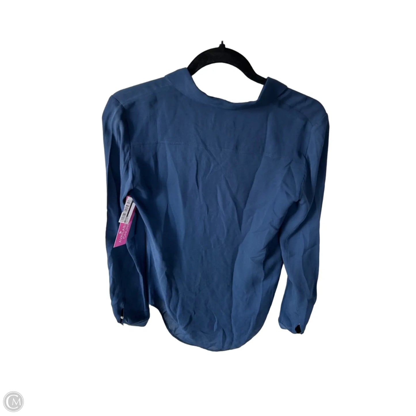 Blouse Long Sleeve By Theory In Navy, Size: S
