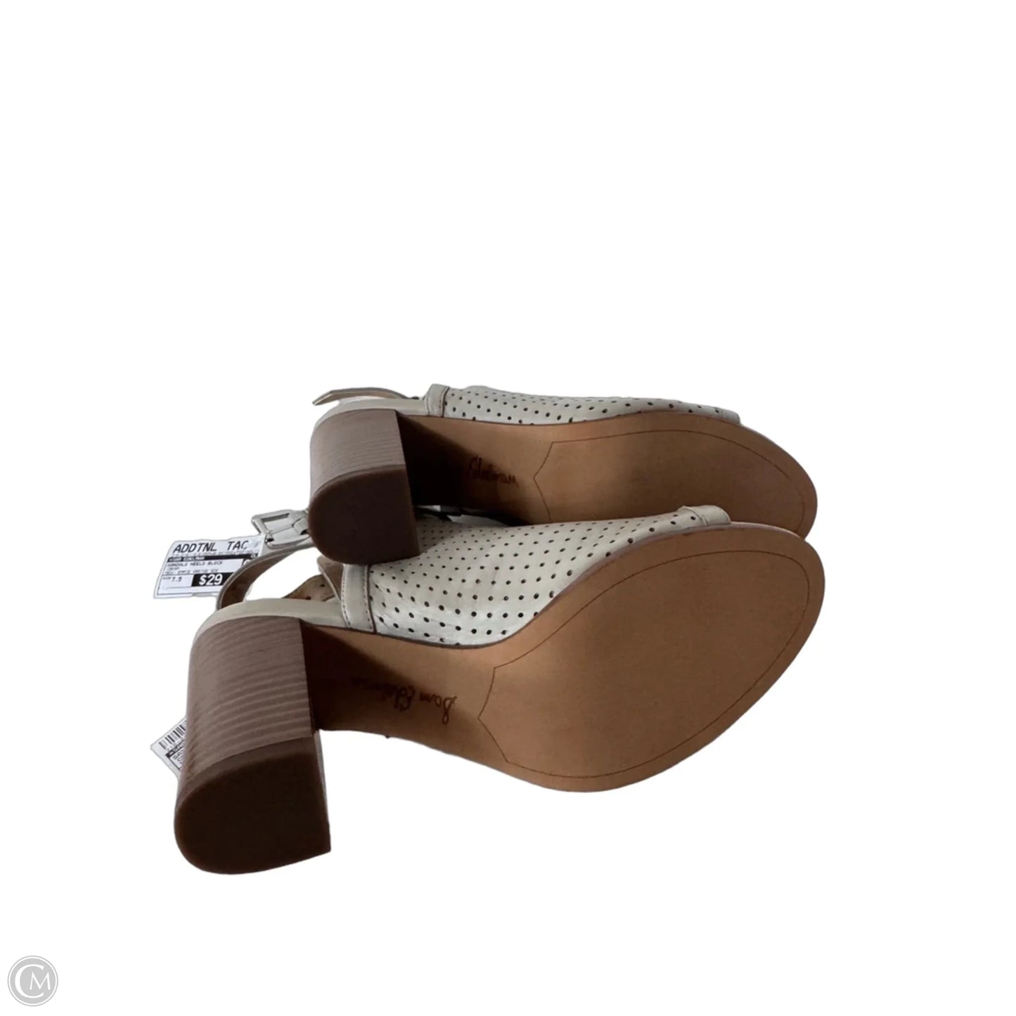 Sandals Heels Block By Sam Edelman In Cream, Size: 7.5