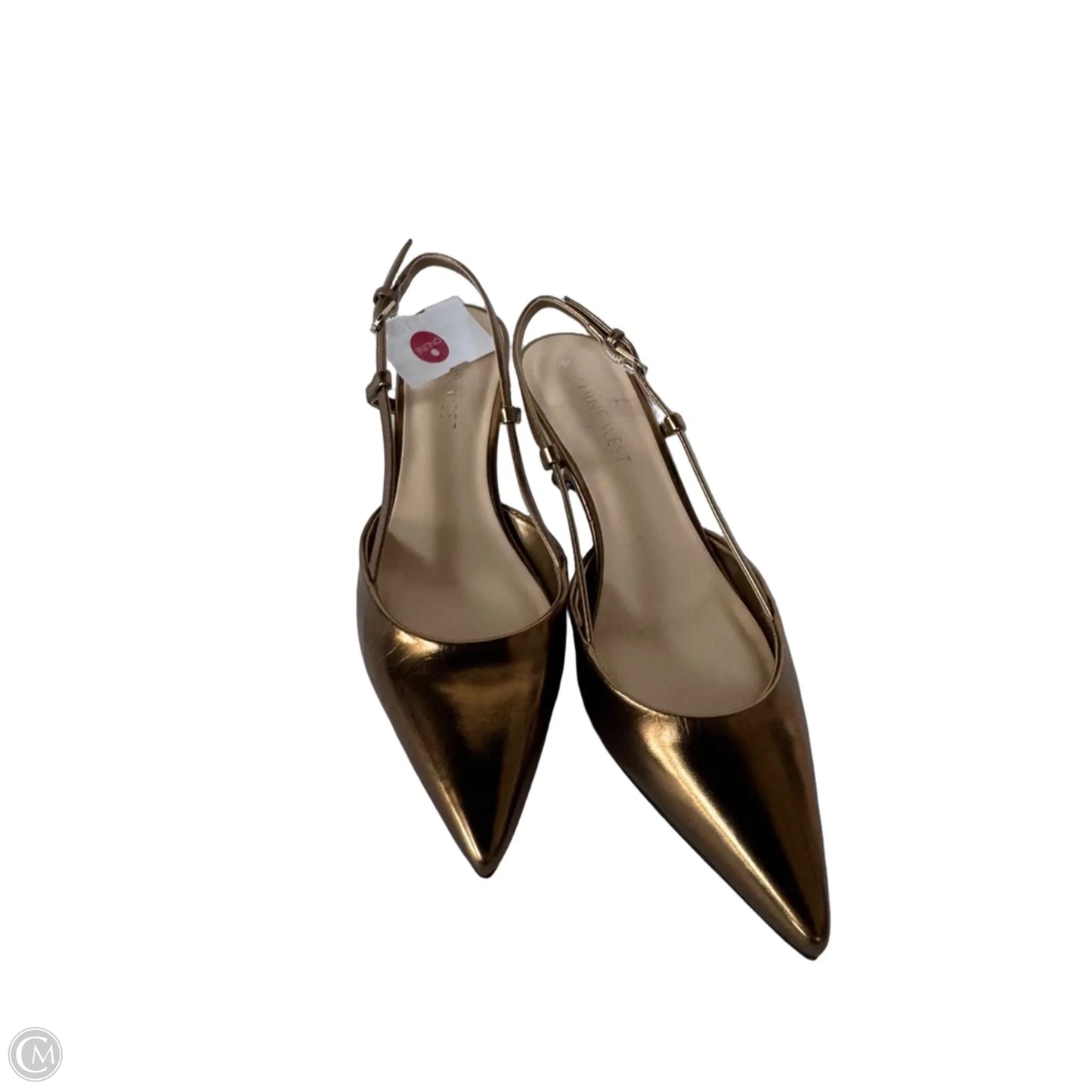 Shoes Heels Kitten By Nine West In Gold, Size: 6.5