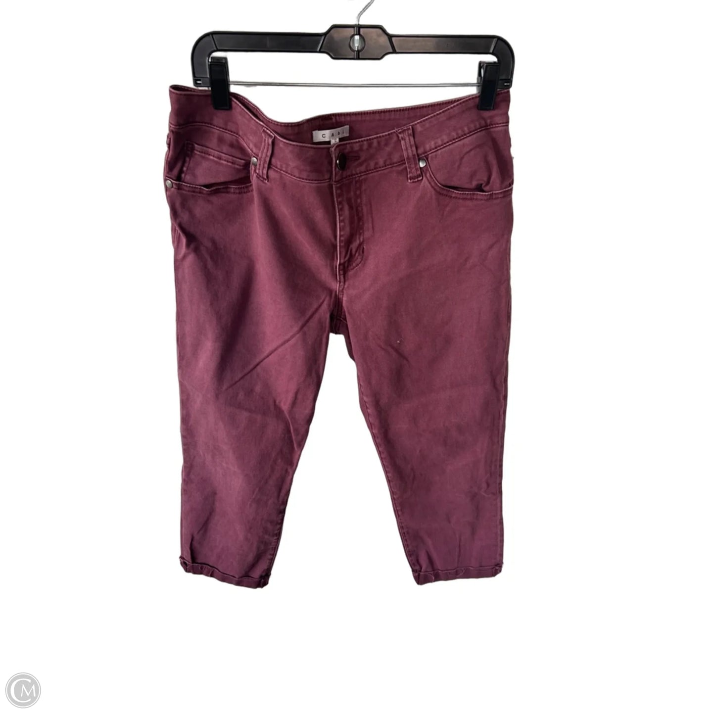 Jeans Cropped By Cabi In Red Denim, Size: 12