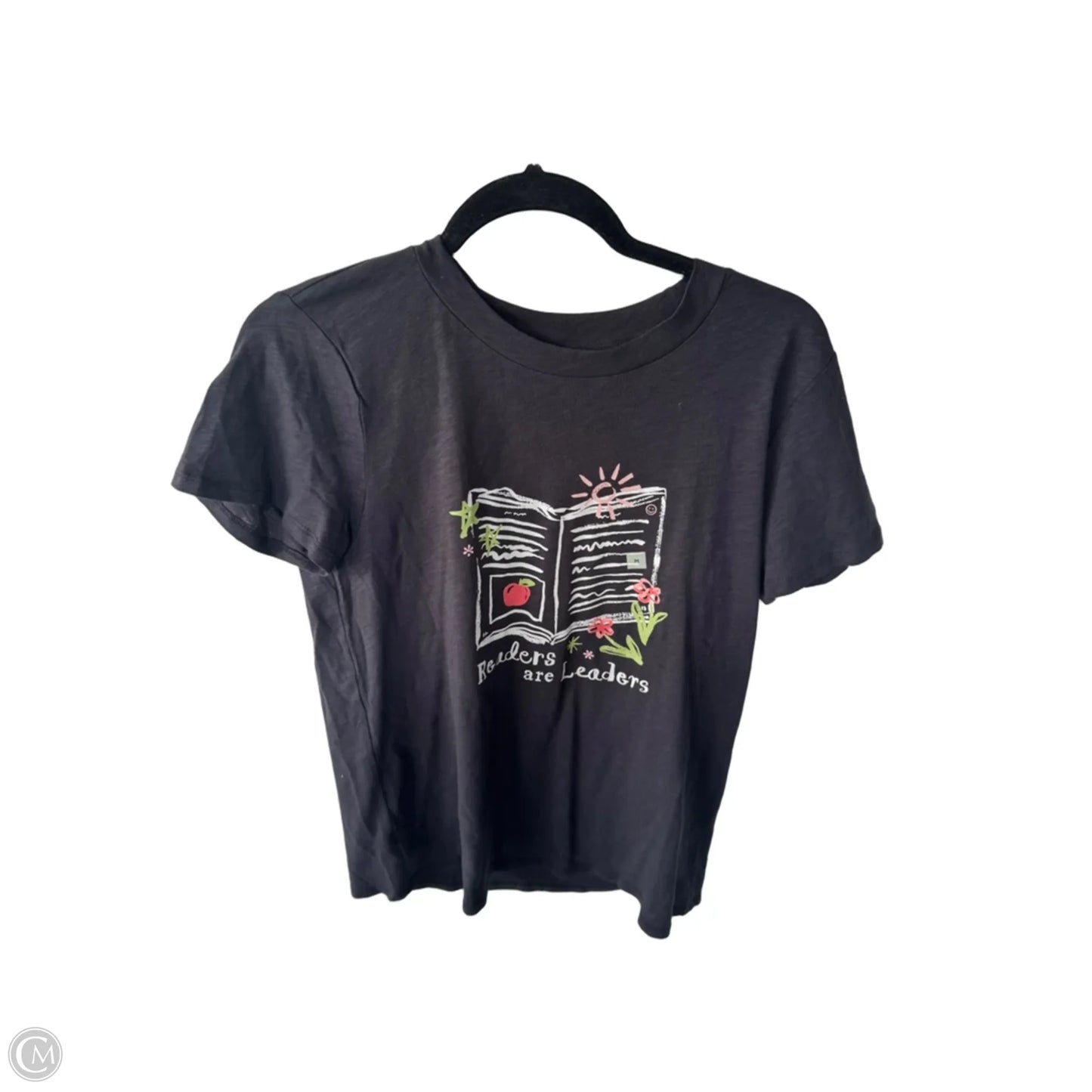 Top Short Sleeve Basic By Loft In Grey & White, Size: M