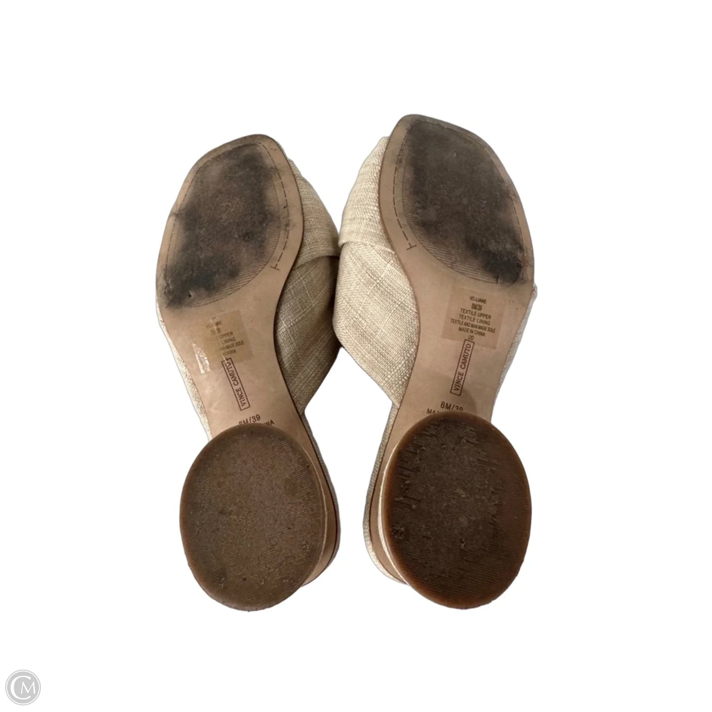 Sandals Heels Block By Vince Camuto In Cream, Size: 8