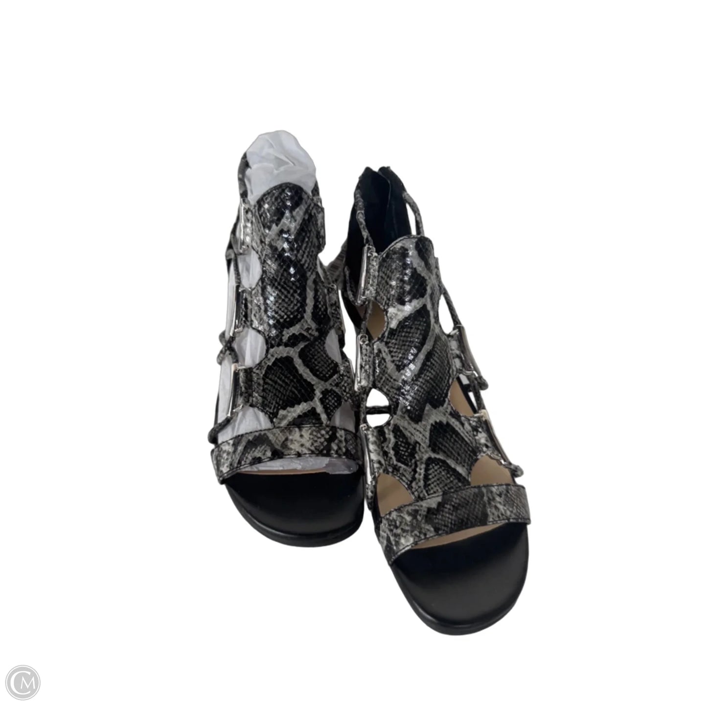 Sandals Heels Wedge By Clothes Mentor In Snakeskin Print, Size: 5
