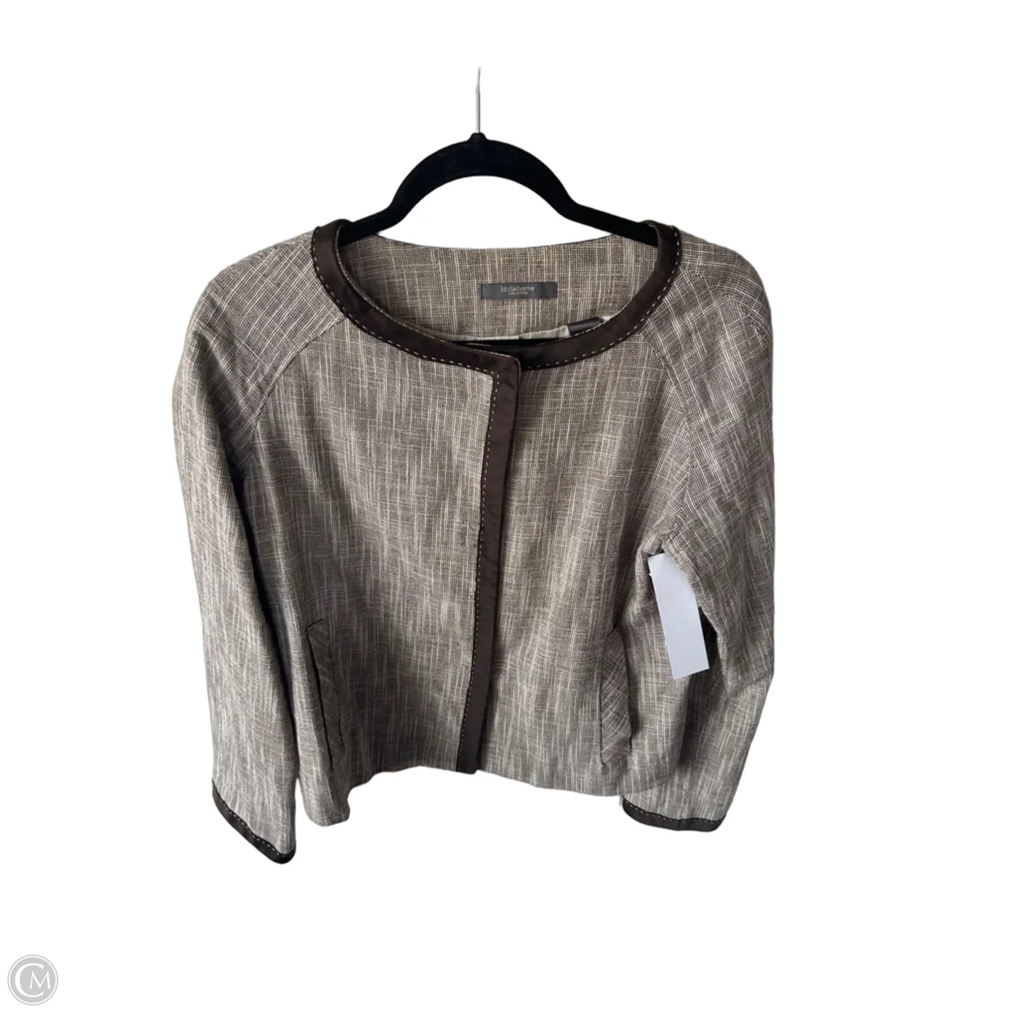 Blazer By Liz Claiborne In Brown & Cream, Size: M