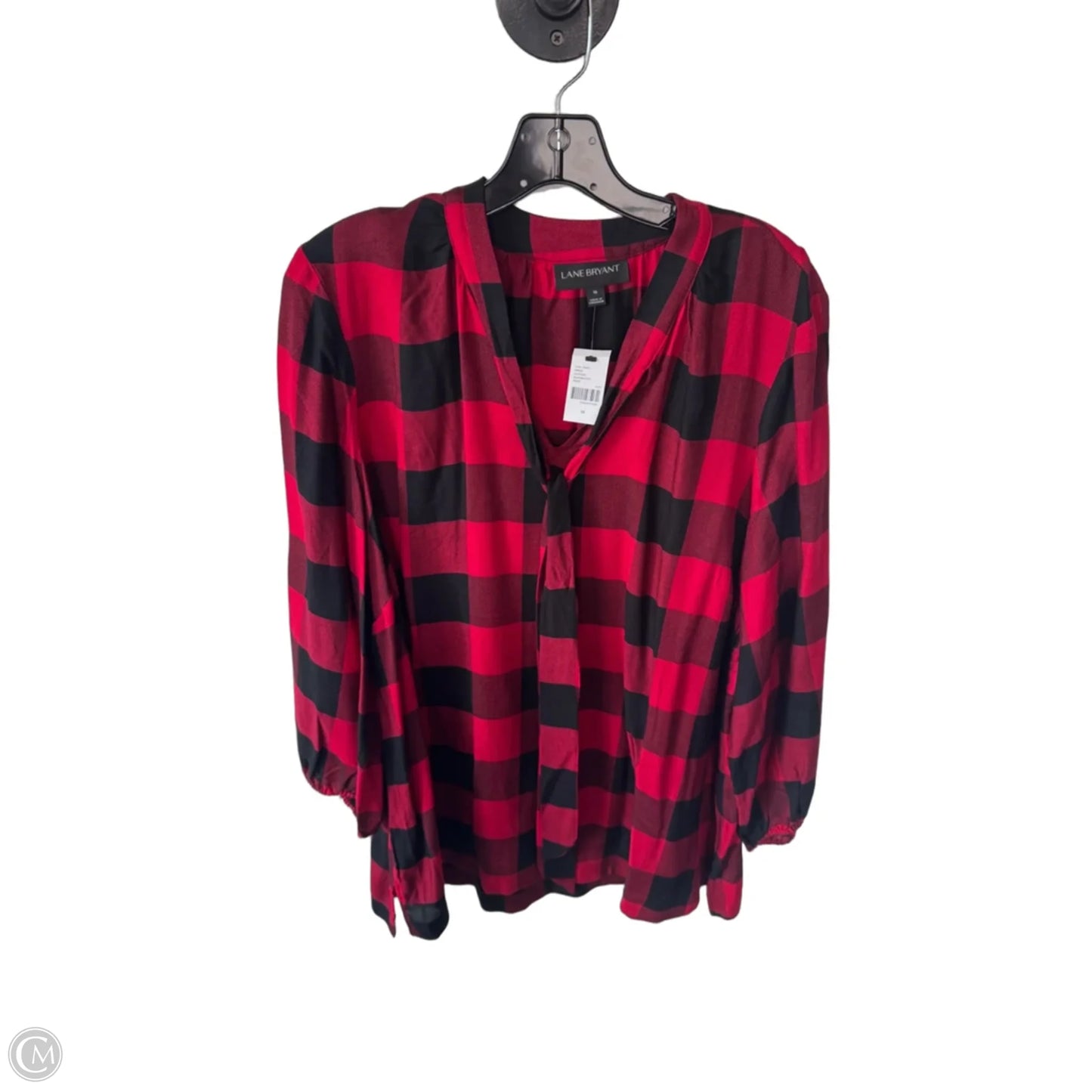 Tunic Long Sleeve By Lane Bryant In Black & Red, Size: Xl
