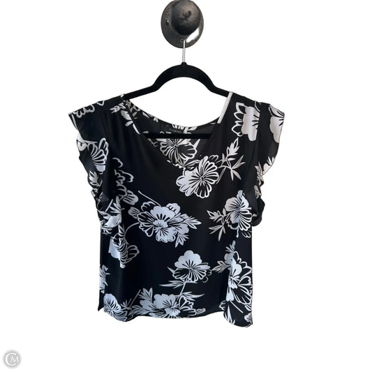 Blouse Sleeveless By Talbots In Black & White, Size: L