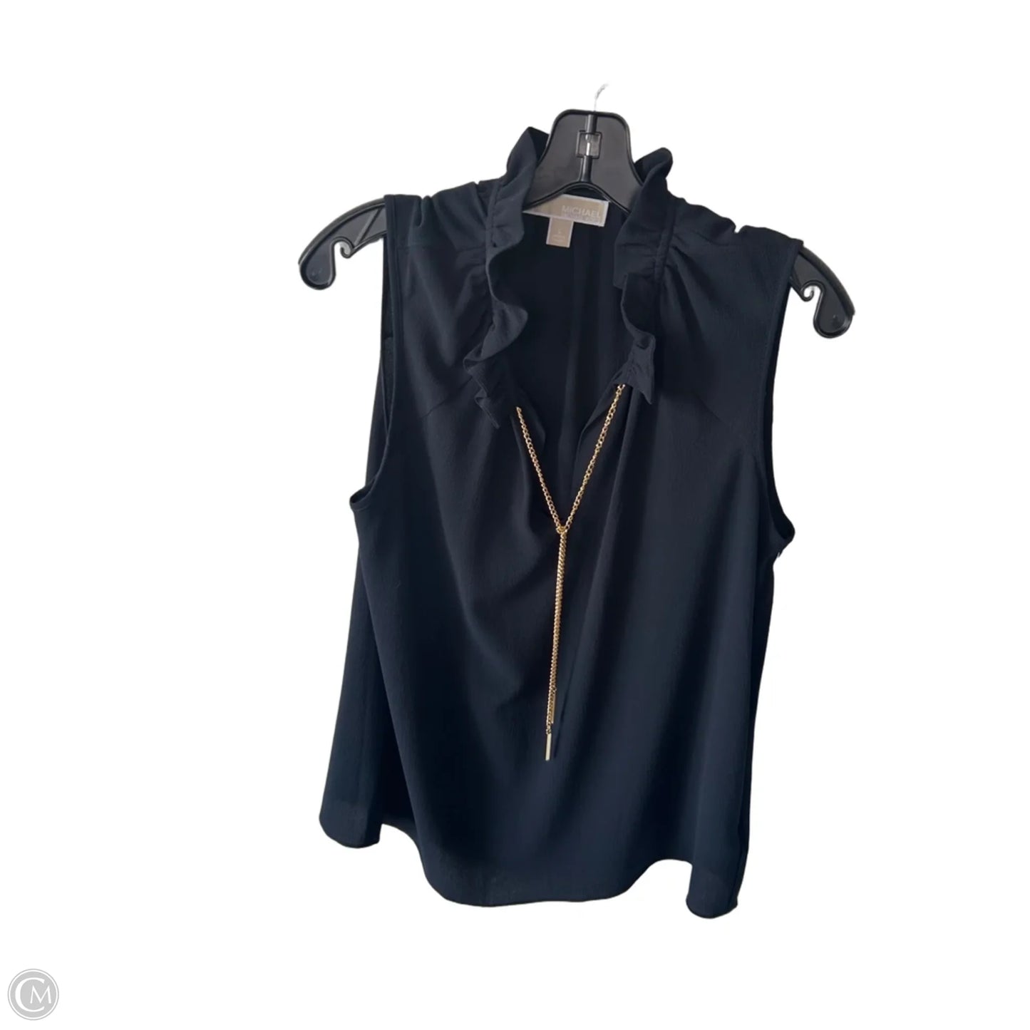 Blouse Sleeveless By Michael By Michael Kors In Blue & Gold, Size: L