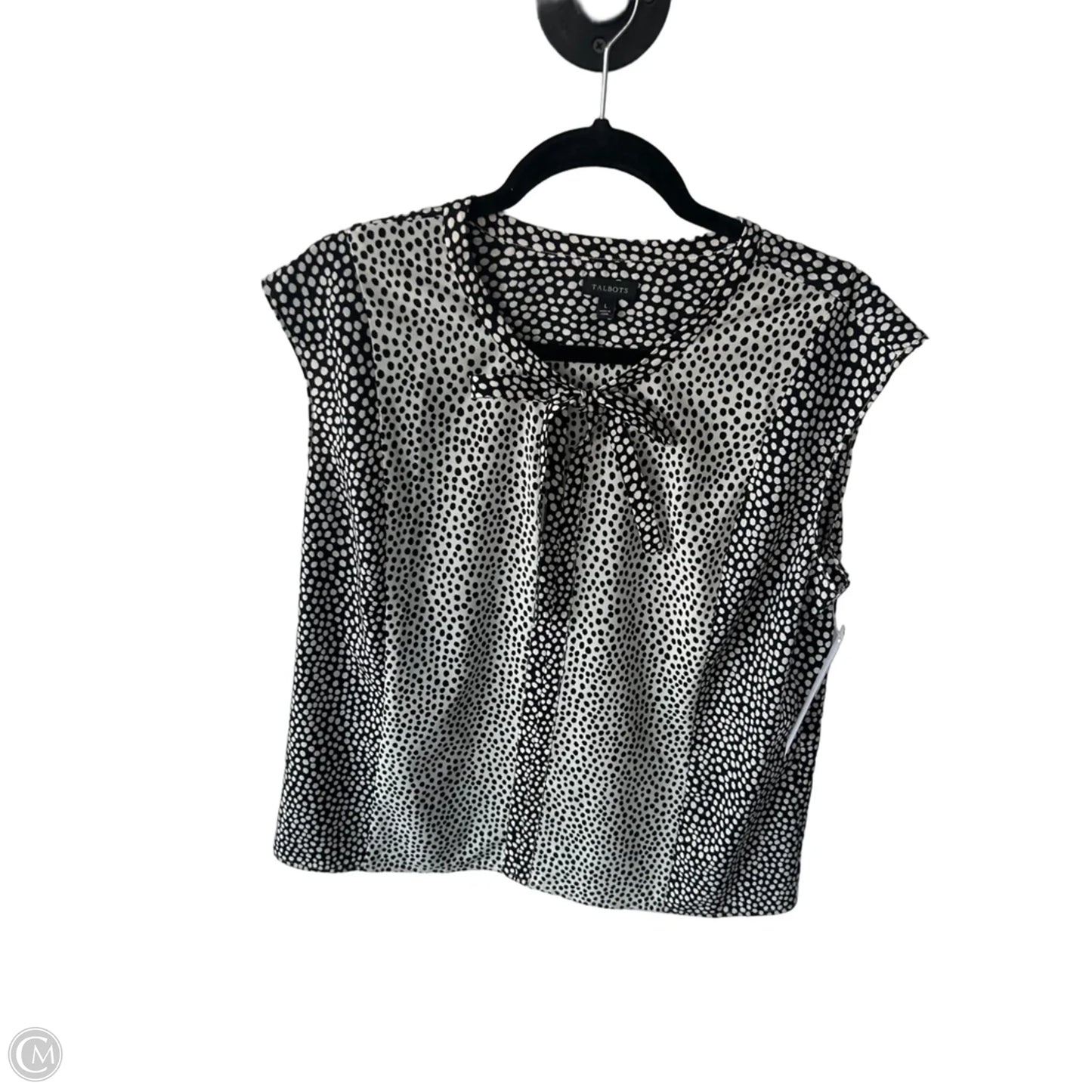 Blouse Sleeveless By Talbots In Black & White, Size: L