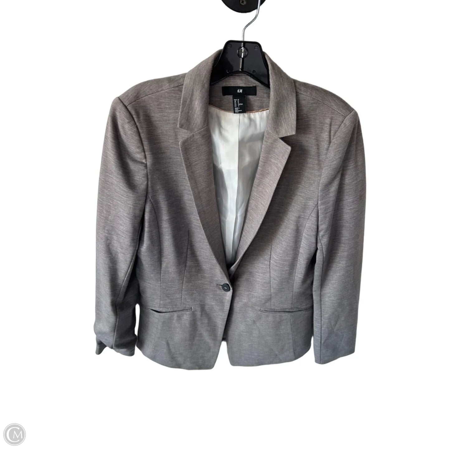 Blazer By H&m In Grey & Tan, Size: L