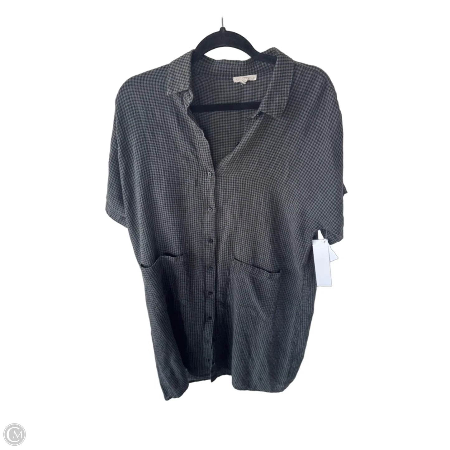 Dress Casual Midi By Eileen Fisher In Black & Grey, Size: S