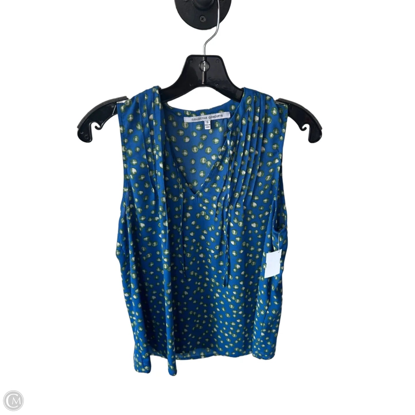 Blouse Sleeveless By Collective Concepts In Blue & Green, Size: S