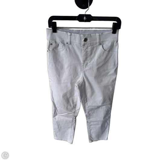Jeans Cropped By Tribal In White Denim, Size: 6