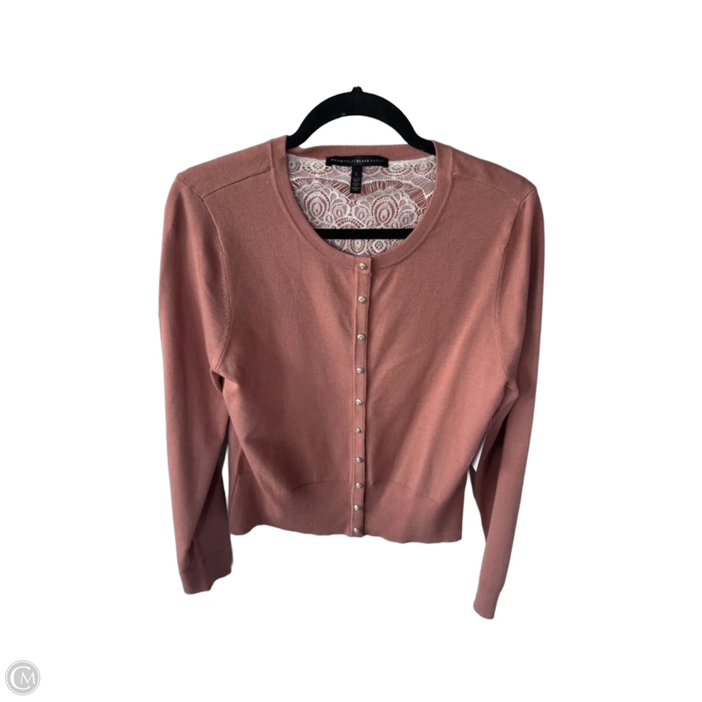 Sweater Cardigan By White House Black Market In Orange & Pink, Size: L