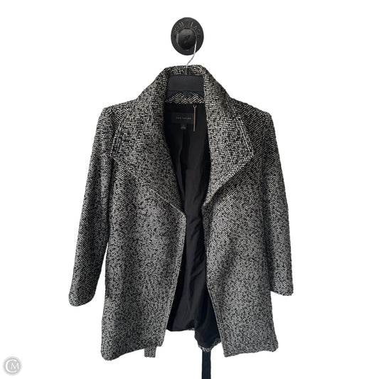 Coat Wool By Ann Taylor In Black & Cream, Size: M