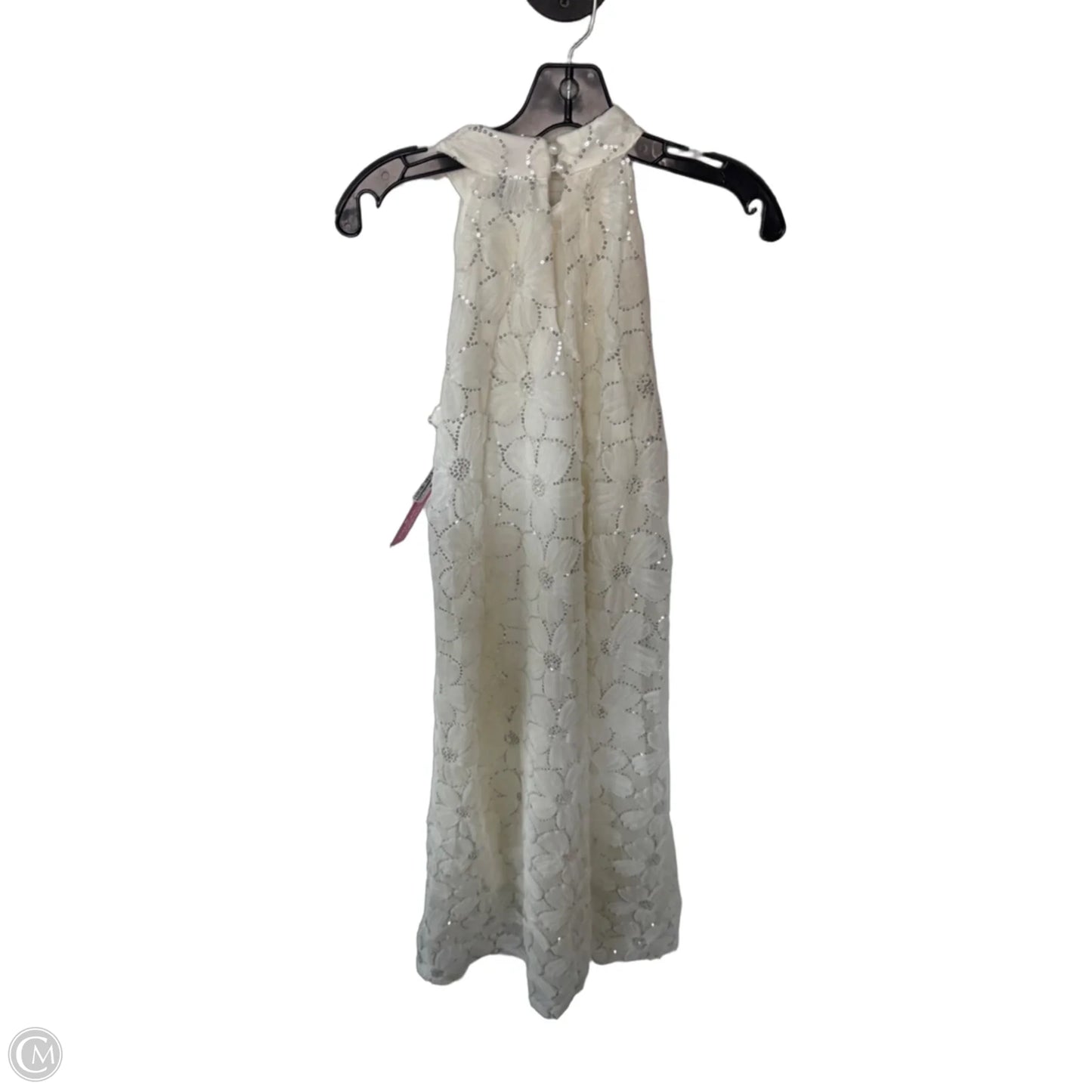 Dress Party Long By Dazy In Cream & Silver, Size: S