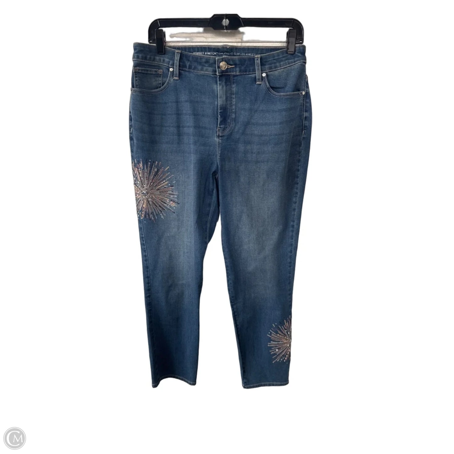 Jeans Boyfriend By Chicos In Blue Denim, Size: 8
