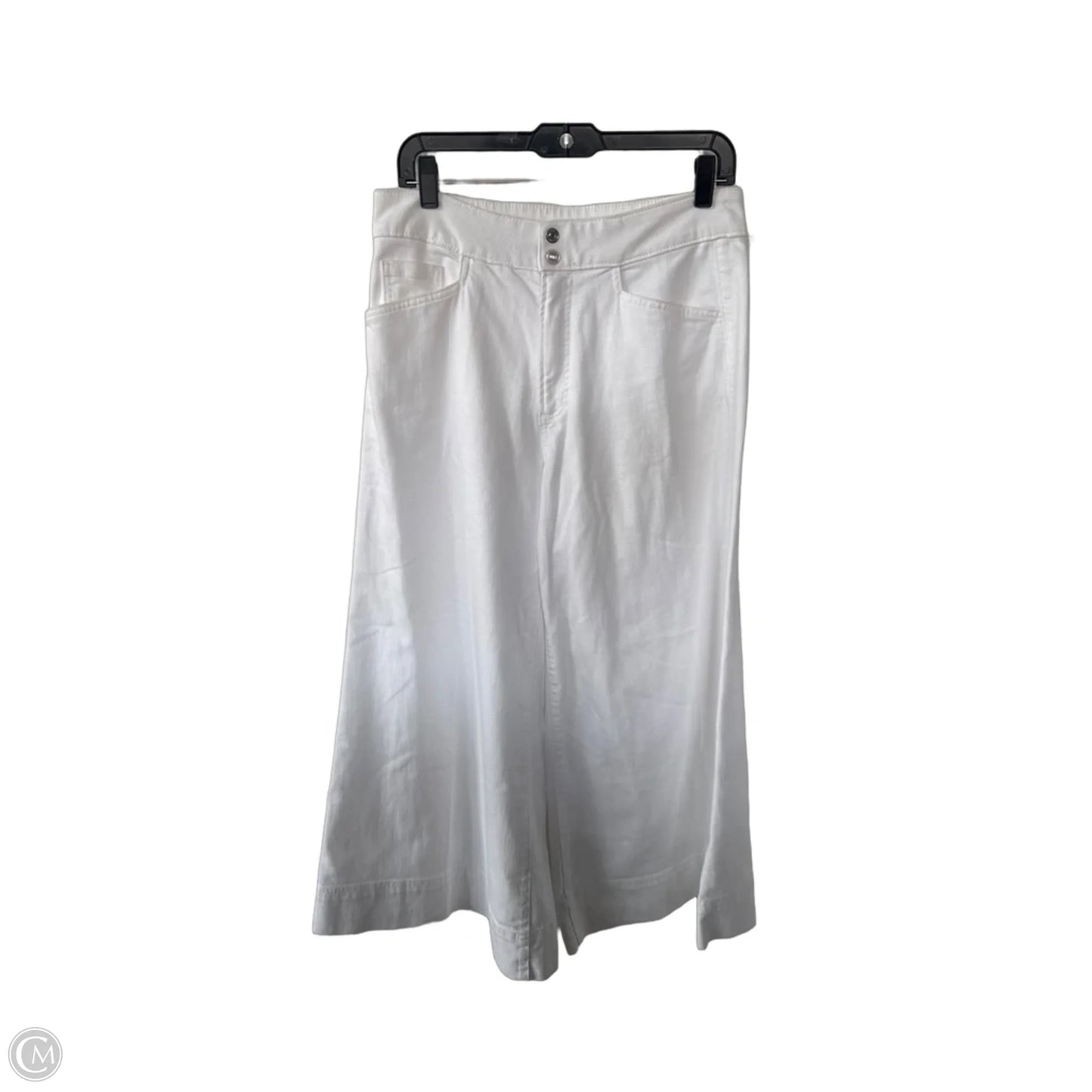Jeans Cropped By Chicos In White Denim, Size: 8