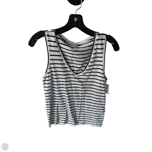 Top Sleeveless Basic By J. Crew In Blue & White, Size: S