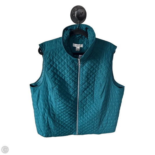 Vest Puffer & Quilted By Cj Banks In Green, Size: 2x