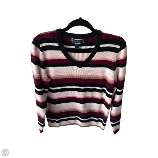 Sweater By Karen Scott In Red & White, Size: L