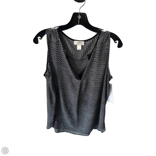 Blouse Sleeveless By Loft In Black & White, Size: Lp