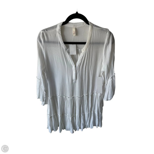 Tunic 3/4 Sleeve By Elan In White, Size: S