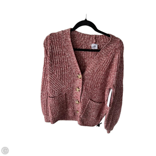 Sweater Cardigan By Cabi In Red & White, Size: Xs