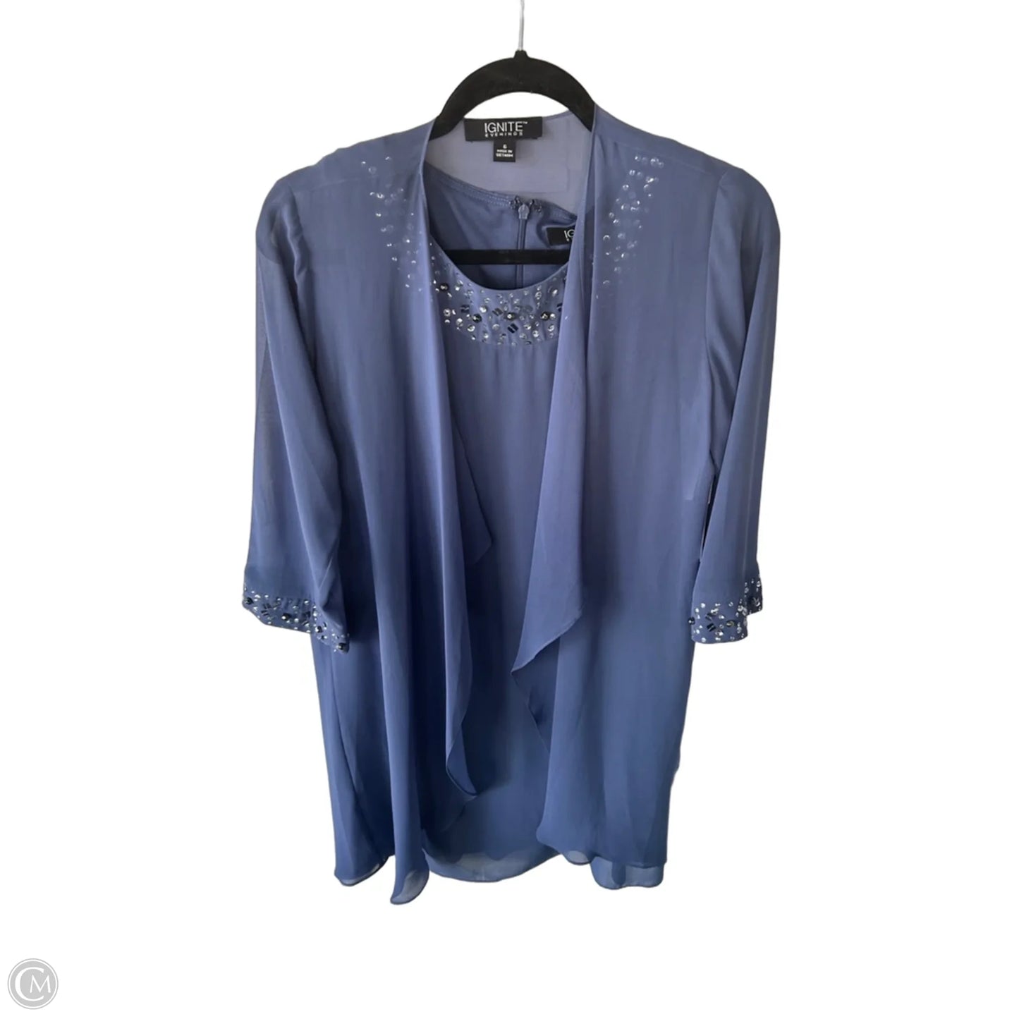 Dress Set 2pc By Clothes Mentor In Blue & Silver, Size: S