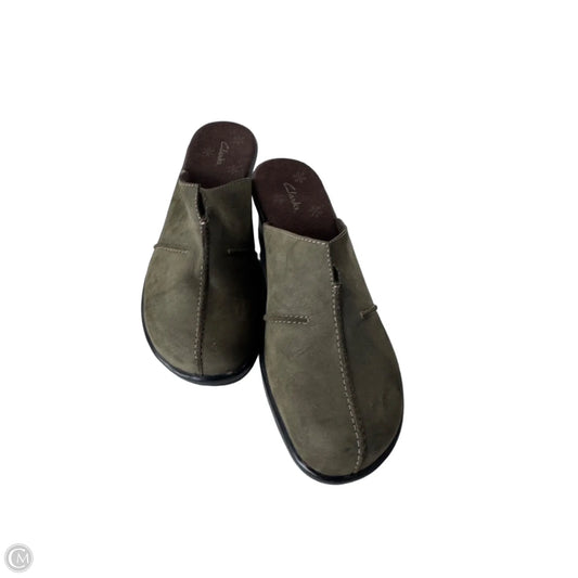 Shoes Heels Block By Clarks In Green, Size: 6.5
