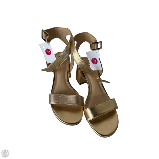 Sandals Heels Block By Vince Camuto In Gold, Size: 8