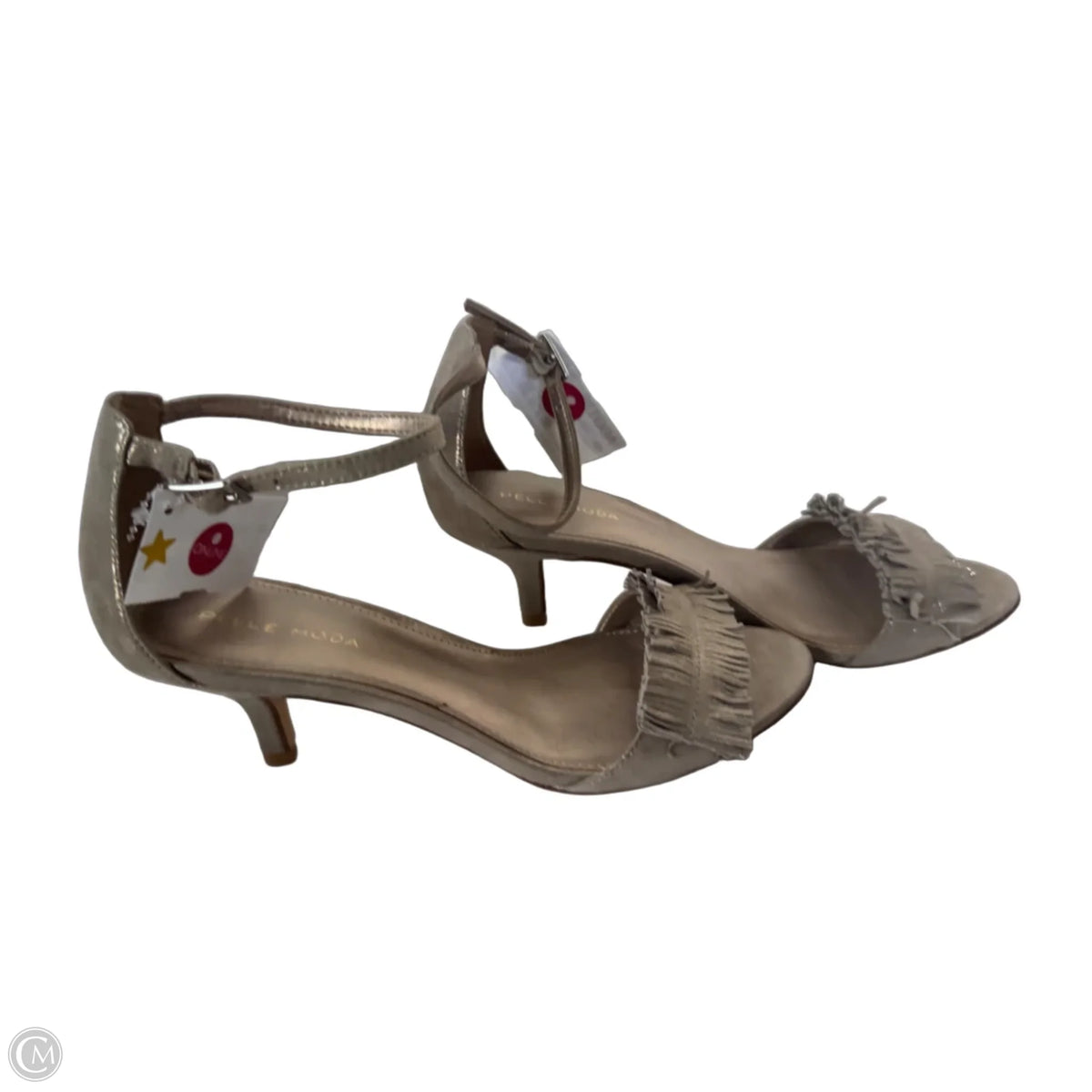 Sandals Heels Kitten By Cmb In Gold, Size: 7.5